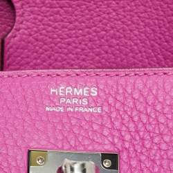 Pre Owned Hermès Magnolia Togo Leather Palladium Finish Birkin 30 Bag
