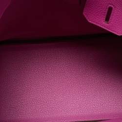 Pre Owned Hermès Magnolia Togo Leather Palladium Finish Birkin 30 Bag