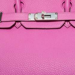 Pre Owned Hermès Magnolia Togo Leather Palladium Finish Birkin 30 Bag