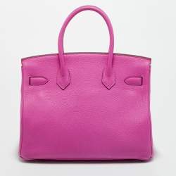 Pre Owned Hermès Magnolia Togo Leather Palladium Finish Birkin 30 Bag