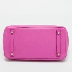 Pre Owned Hermès Magnolia Togo Leather Palladium Finish Birkin 30 Bag