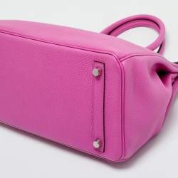 Pre Owned Hermès Magnolia Togo Leather Palladium Finish Birkin 30 Bag