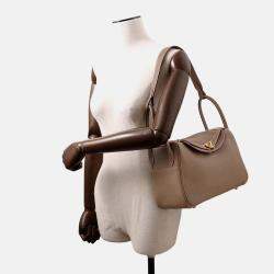 Pre Owned Hermes Lindy 26 Etoupe Taurillon Clemence Leather Shoulder Bag