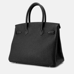 Pre Owned Hermes Birkin 30 Black Togo Leather Handbag