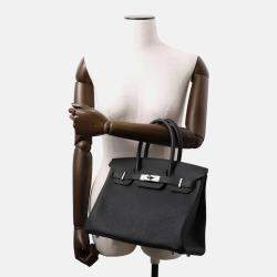 Pre Owned Hermes Birkin 30 Black Togo Leather Handbag