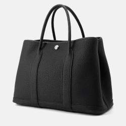 Pre Owned Hermes Garden Party TPM Black Negonda Leather Tote Bag