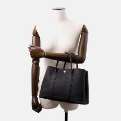 Pre Owned Hermes Garden Party TPM Black Negonda Leather Tote Bag