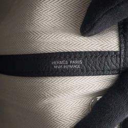 Pre Owned Hermes Garden Party TPM Black Negonda Leather Tote Bag