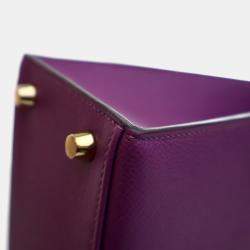 Pre Owned Hermes Sellier Kelly 25 Anemone Epsom Handbag