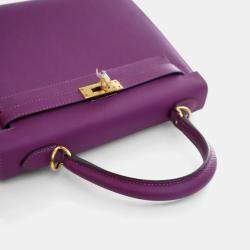 Pre Owned Hermes Sellier Kelly 25 Anemone Epsom Handbag