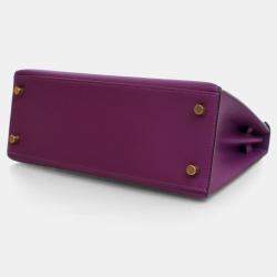 Pre Owned Hermes Sellier Kelly 25 Anemone Epsom Handbag