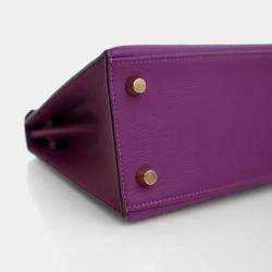 Pre Owned Hermes Sellier Kelly 25 Anemone Epsom Handbag