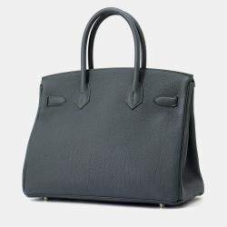 Pre Owned Hermes Birkin 30 Vert Mangrove Togo Leather Handbag