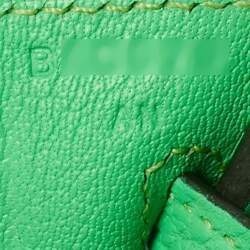 Pre Owned Hermès Vert Comic Togo Leather Palladium Finish Birkin 25 Bag