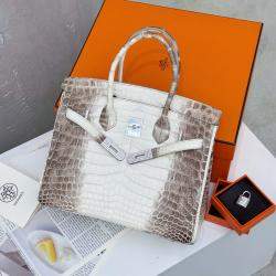 Pre Owned Hermes Birkin 30 Himalaya Niloticus Crocodile Diamond Tote Bag