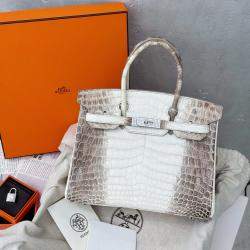 Pre Owned Hermes Birkin 30 Himalaya Niloticus Crocodile Diamond Tote Bag