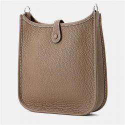 Pre Owned Hermes Evelyne Long TPM  Etoupe/Blue Indigo Taurillon Clemence Bag 