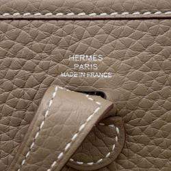 Pre Owned Hermes Evelyne Long TPM  Etoupe/Blue Indigo Taurillon Clemence Bag 