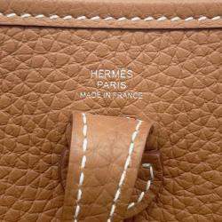 Pre Owned Hermes Evelyne TPM Long Gold Taurillon Clemence Shoulder Bag