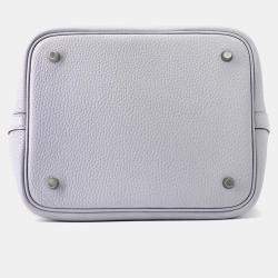 Pre Owned Hermes Picotin Lock MM Green Pantan Taurillon Clemence Bag