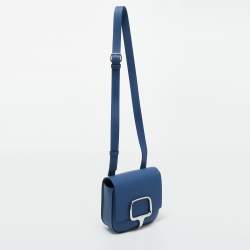 مملوكة مسبقًا Hermès Bleu France Epsom Leather Della Cavalleria Mini Bag