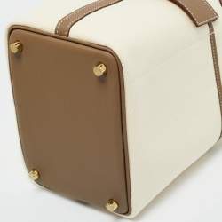 Pre Owned Hermès Ecro/Etoupe Toile and and Swift Leather Cargo Picotin Lock 18 Bag