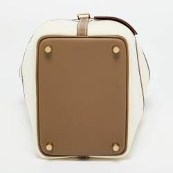 Pre Owned Hermès Ecro/Etoupe Toile and and Swift Leather Cargo Picotin Lock 18 Bag