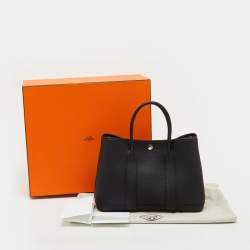 Pre Owned Hermes Black Negonda Leather Garden Party 30 Bag
