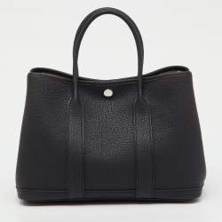 Pre Owned Hermes Black Negonda Leather Garden Party 30 Bag