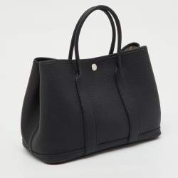 Pre Owned Hermes Black Negonda Leather Garden Party 30 Bag