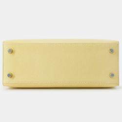 Pre Owned Hermes Kelly Sellier Jaune Poussin Epsom Size 25