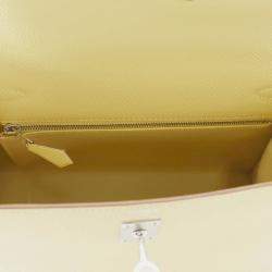 Pre Owned Hermes Kelly Sellier Jaune Poussin Epsom Size 25