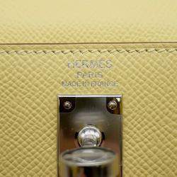 Pre Owned Hermes Kelly Sellier Jaune Poussin Epsom Size 25