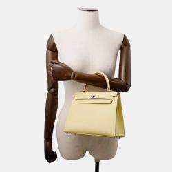 Pre Owned Hermes Kelly Sellier Jaune Poussin Epsom Size 25