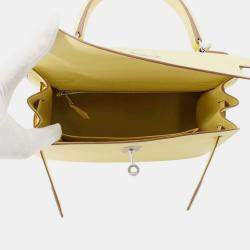 Pre Owned Hermes Kelly Sellier Jaune Poussin Epsom Size 25