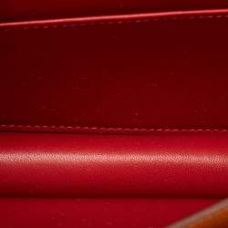 Pre Owned Hermes Abricot/Rouge Evercolor Leather Palladium Finish Constance 18 Mini Bag