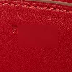 Pre Owned Hermes Abricot/Rouge Evercolor Leather Palladium Finish Constance 18 Mini Bag