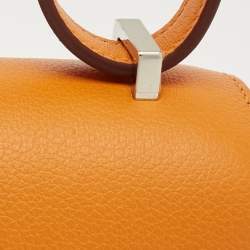 Pre Owned Hermes Abricot/Rouge Evercolor Leather Palladium Finish Constance 18 Mini Bag