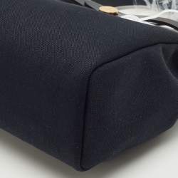 Pre Owned Hermes Bleu Indigo Toile and Vache Hunter Leather Herbag Zip 31 Bag