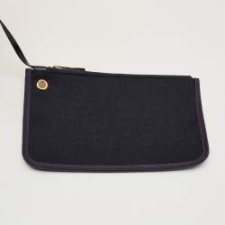 Pre Owned Hermes Bleu Indigo Toile and Vache Hunter Leather Herbag Zip 31 Bag