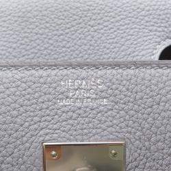 Pre Owned Hermes Birkin Size 30 Green Pantan Togo Leather Bag 