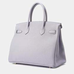 Pre Owned Hermes Birkin Size 30 Green Pantan Togo Leather Bag 