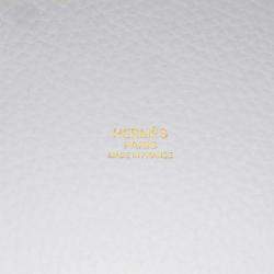 Pre Owned Hermes Picotin Lock 18  New White Taurillon Clemence Bag 