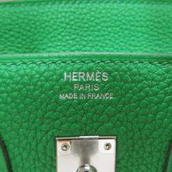 Pre Owned Hermes Birkin Size 25 Bamboo Togo Leather Bag 