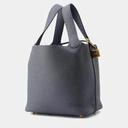 Pre Owned Hermes Picotin Lock 18 Grimist Taurillon Clemence Bag 