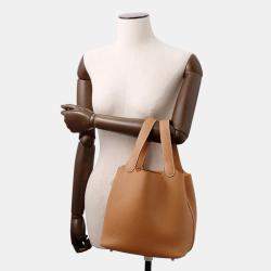 Pre Owned Hermes Picotin Lock 22  Gold Taurillon Clemence Bag 