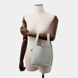 Pre Owned Hermes Picotin Lock Blue Pale Taurillon Clemence PM