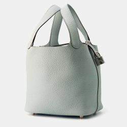 Pre Owned Hermes Picotin Lock Blue Pale Taurillon Clemence PM