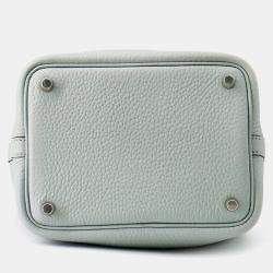 Pre Owned Hermes Picotin Lock Blue Pale Taurillon Clemence PM
