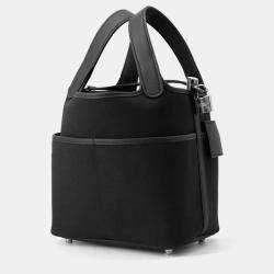 Pre Owned Hermes Picotin Lock 18 Cargo Black Towar Goeran Swift Leather